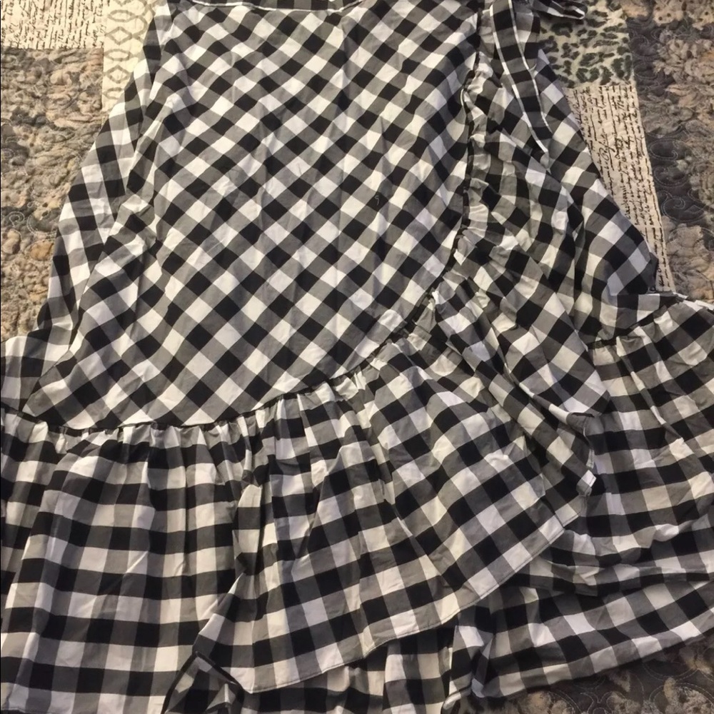 J. Crew Gingham Ruffled Wrap Skirt Size 16 - Picture 4 of 6